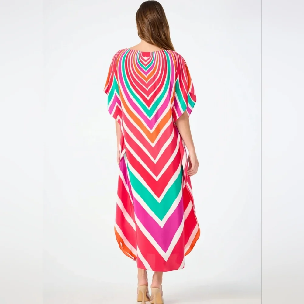Trina Turk Jalani Maxi Caftan Dress - Sur Mer - Picture 4 of 9